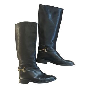 Sesto Meucci leather riding boots with GTO Italia soles with gold bits size 6.5